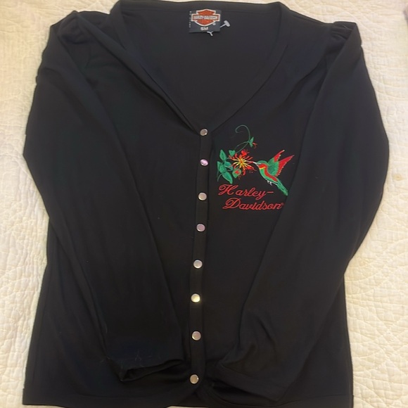 NWOT Harley Davidson Cardigan Sweater Women’s Small USA Made Embroidered Vintage - Picture 4 of 9